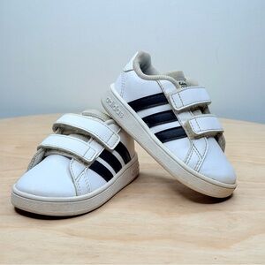Adidas Toddlers’ Grand Court 2.0 CF White Sneakers 5C